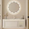 52IN Wall Mounted Bathroom Vanity Set - Wood Bathroom Vanities has Tissue Hole Design | Includes Smart Defogging Mirror Cabinet & Time Display, Rounded Corners, Glass Cabinet Doors (Style C)