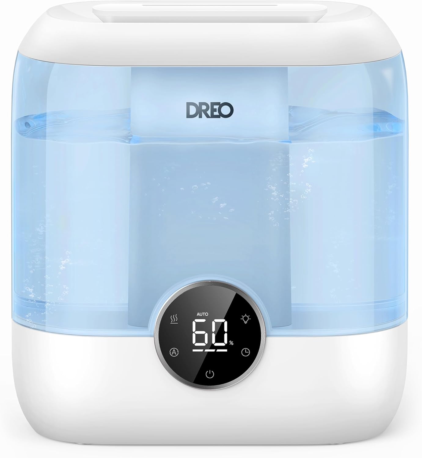 Dreo 6L Top Fill Humidifiers for Bedroom, 60H Runtime 28 dB Quiet Supersized Cool Mist Air Humidifiers for Large Room, Baby Nursery, Plant, Indoor, Night Light, Easy to Clean, Precise Humidity Control