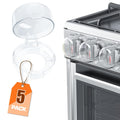 Stove Knob Covers for Child Safety (5 Pack), Stove Knob Safety Covers, Childproof Oven Lock Knob Covers with Adhesive, Prevent Kids-Pets from Gas Stove Knob Locks, Heat-Resistant Upgraded-Clear