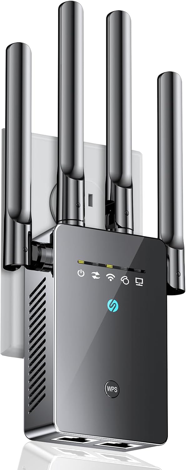2026 WiFi Extender, WiFi Signal Booster Cover up to 14770 sq.ft for Home, New Gen 6X Faster Internet Extender WiFi Booster w/Ethernet Port, Wireless WiFi Repeater Works with 99% Router, Easy Setup