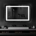LED Bathroom Mirror,48"X32" Lighted Mirror for Bathroom Wall,Lighted Bathroom Vanity Mirror,LED Mirror Anti-Fog Dimmable Adjustable Lighted Bathroom Mirror