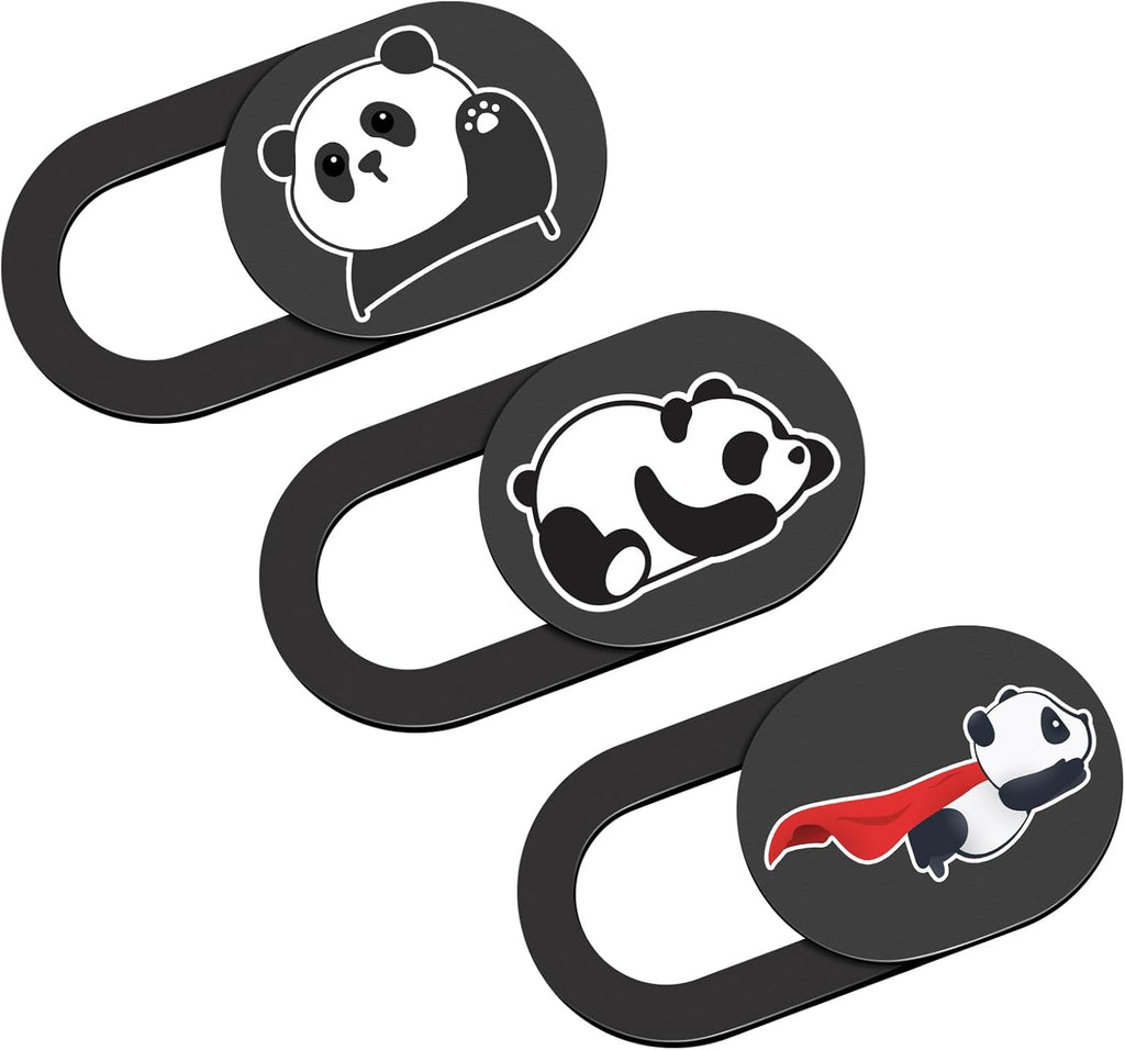 Laptop Camera Cover, Ultra Thin 0.02 Inch Webcam Cover, Camera Blocker Macbook Accessories for Macbook Pro/Air iMac iPad iPhone Tablet PC Computer Cute Panda Lovers Gifts Protect Privacy Security