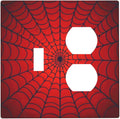 Red Spider Web Black Line Simplicity Wallplates 1 Toggle 1 Duplex Switch Plate Electrical Gfci Faceplate Decorative Light Switch Covers For Kids Room Home Decor