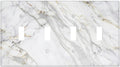 Light Switch Cover Plate Gray Gold Marble Abstract Modern Luxury 4 Gang Quad Toggle Wall Plate Electrical Outlet Cover Decorative Switch Plate Covers for Bedroom Home Decor
