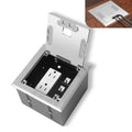 KYHSHJ Recessed Flat Hidden Socket Kit with 15 Amp Stainless Steel TR Receptacle Outlet Stainless+3-Port RJ45 Datacom Receptacle.Internal Height Adjustable，Corrosive Resistant Hardware，Silver