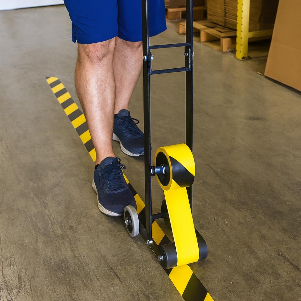 MAT Lane Marking Floor Tape Dispenser Industrial Hand-Push Tape Applicator, Ideal for Marking Safety Aisles, Traffic Lanes, Storage Areas Fits Tape Up to 4 Inches Wide (4-Inch Core) FMT-1