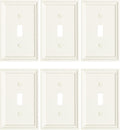 6-Pack Single Toggle Light Switch Covers Wall Plate, Light Almond Decorative Switch Plate Covers, 1 Gang Natural Bamboo Fiber Wall Plate, Corrosion Resistant