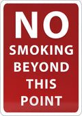 No Smoking Beyond This Point Sign - ADA Compliant Digitally Printed Text Wall Sign - Smoke-Free Area Signs for Offices, Businesses, Hotels & Restaurants - Aluminum 10” x 7”
