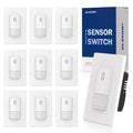 ELEGRP Occupancy Motion Sensor Light Switch, PIR Infrared Motion Activated Wall Switch, No Neutral Wire, Single Pole for CFL/LED/Incandescent Bulb, with Wall Plate, UL Listed (10 Pack, Matte White)