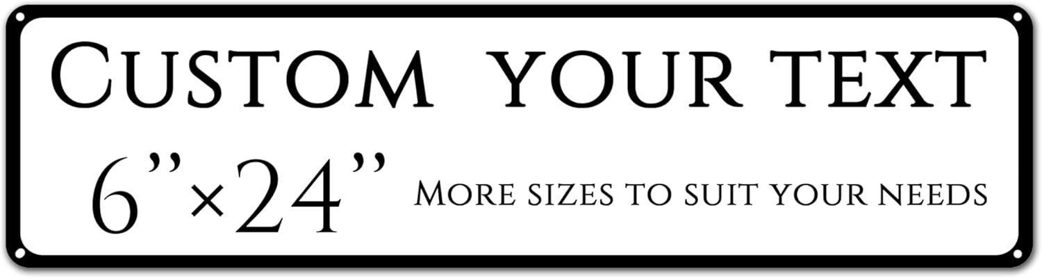 Custom Sign, custom street sign，Aluminum Weatherproof Metal Sign Multiple Sizes, Reflective double-sided, Business, Workplace, office, Home, Delivery Signs(6 * 24 Inch)