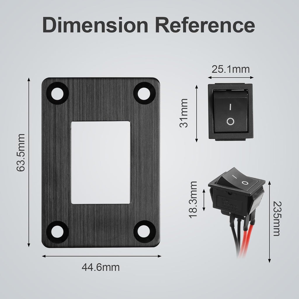 1Pcs Black KCD4 Boat Rocker Switch 2-Position 4-Pin Pre-Wired DPST Panel Switch 16A 250VAC 20A 125VAC, CE
