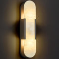 Alabaster Wall Sconce, Modern Natural Marble Wall Sconces for Indoor Lighting, 19.7 in Black Wall Lights for Bathroom Dining Room Stairs Bedroom (1-Pack)