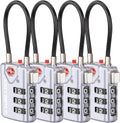 SURE LOCK TSA Compatible Travel Luggage Locks, Inspection Indicator, Easy Read Dials TSA Approved with Zinc Alloy Grey 4 Pack