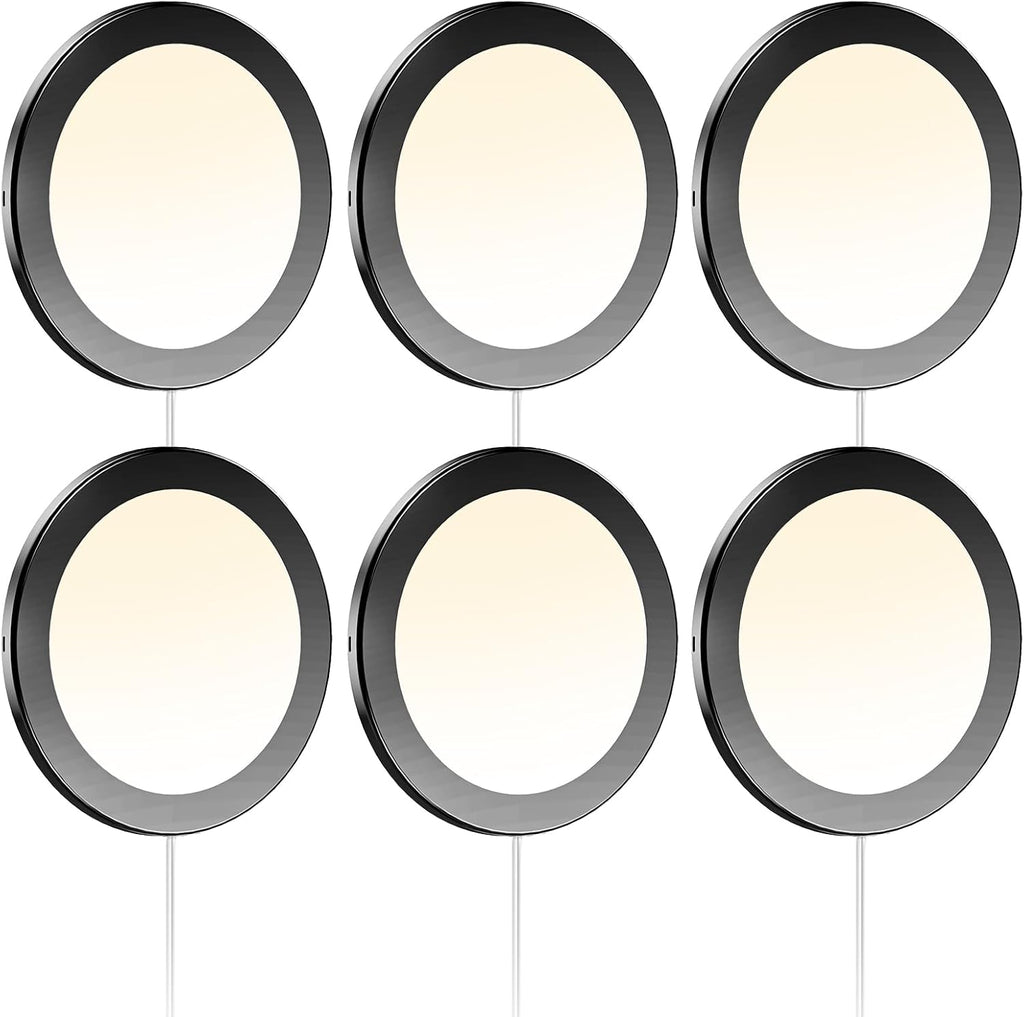 VST Under Cabinet Mini Panel Lighting 3.94inch 12V 2.5W(Total 15W) with Wireless Dimmer Switch, Surface Mount Puck Light for Kitchen Van Truck Car Galley Downlight 6Pack(Round 2700K-6500K)