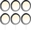 VST Under Cabinet Mini Panel Lighting 3.94inch 12V 2.5W(Total 15W) with Wireless Dimmer Switch, Surface Mount Puck Light for Kitchen Van Truck Car Galley Downlight 6Pack(Round 2700K-6500K)