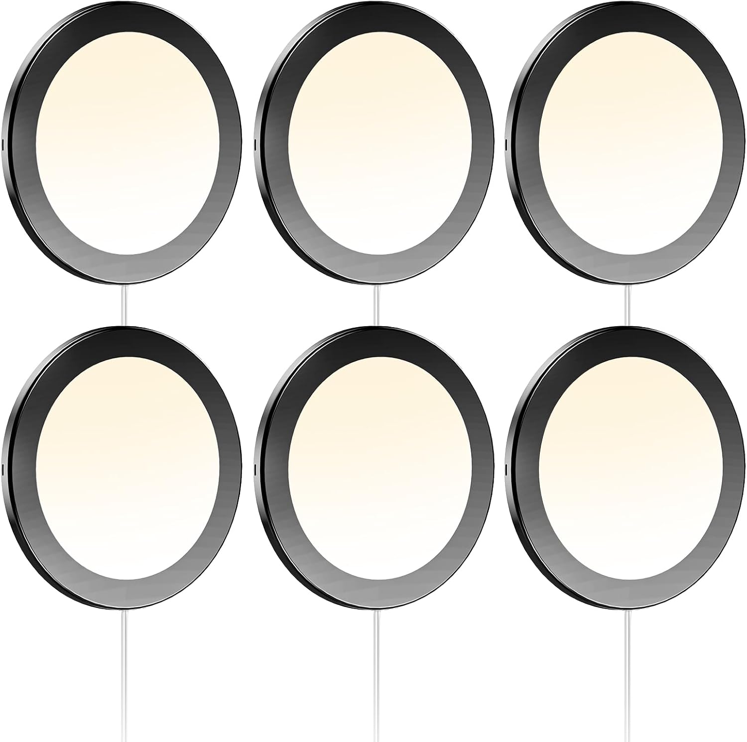 VST Under Cabinet Mini Panel Lighting 3.94inch 12V 2.5W(Total 15W) with Wireless Dimmer Switch, Surface Mount Puck Light for Kitchen Van Truck Car Galley Downlight 6Pack(Round 2700K-6500K)