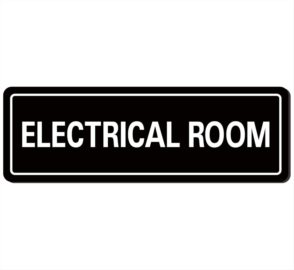 Electrical Room Sign - Premium Durable Acrylic Material, Ultra-strong Self-adhesive, Quick Installation, Suitable for Your Home and Business (9×3 Inches Black).