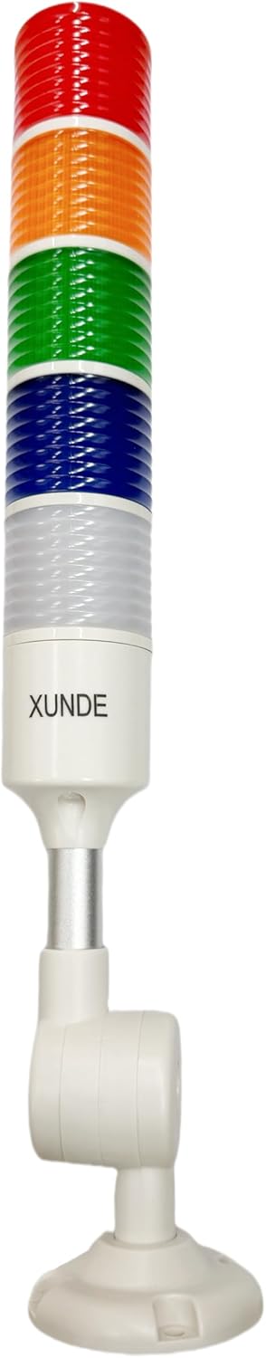 LED Warning Lights XUNDE Multi-Layer Industrial Signal Light 5 Colors Alarm Lights Machine Equipment Indicator Lamp 24V DC (5-Layer)
