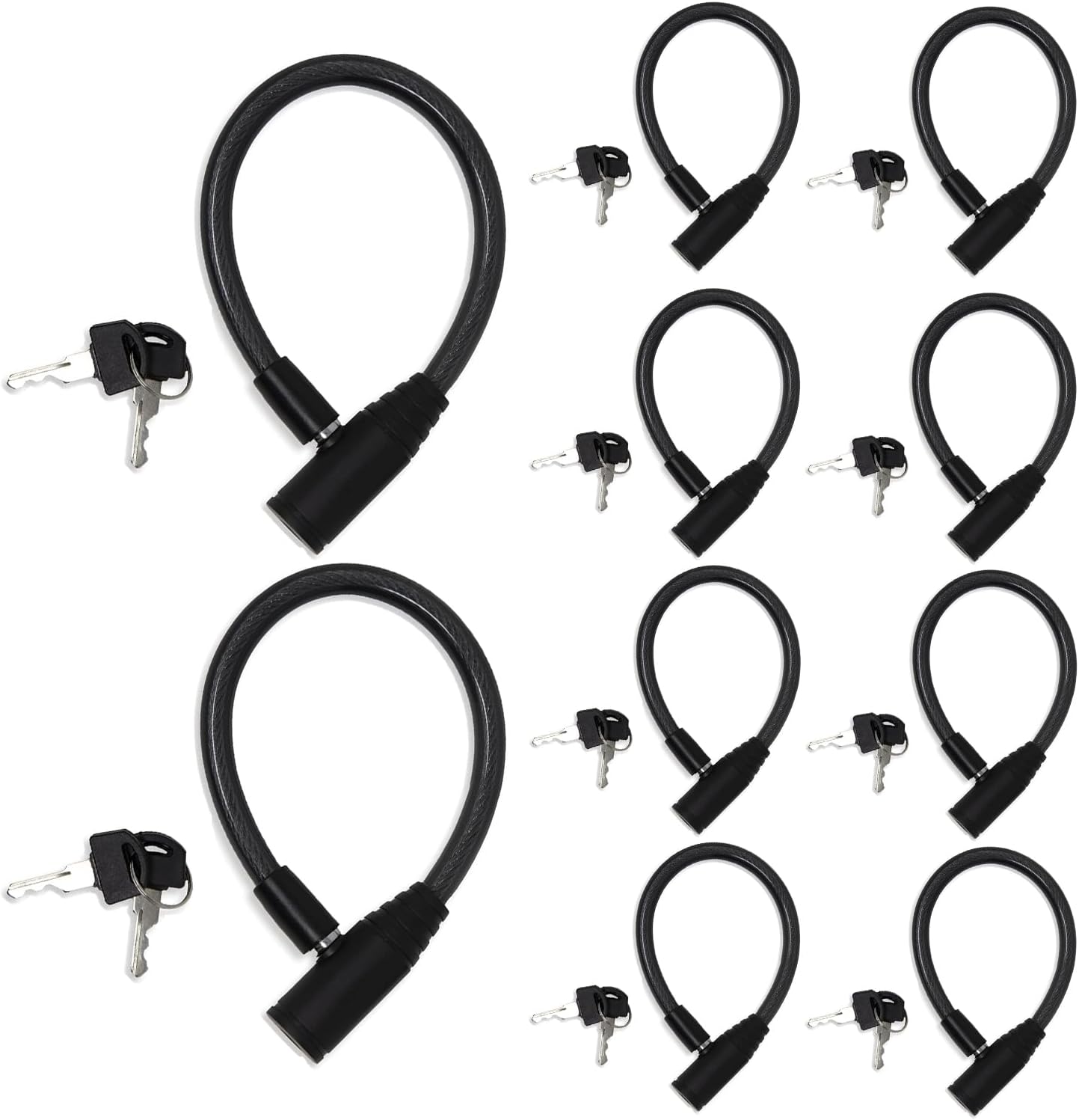 Urban August Child-Proof Refrigerator Lock for Kids & Adults - Lock for French Door Fridge and Cabinet (Small, Black, 10 Pack Keyed Alike)