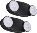 TORCHSTAR High Output LED Emergency Light, UL Listed, 800lm, AC 120-277V, Commercial Emergency Lights with Battery Backup, Two Adjustable Heads, Hardwired Exit Light Fixtures, Black, Pack of 2