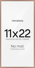 Homeforia 11x22 Mocha Newspaper Frame, High End Metal 11 x 22 Picture Frame without Mat, 22x11 Thin Mocha Poster Frames for Wall, 11by22 inches Display Photo Frames, Tempered Glass, Wall Kit, Set of 1