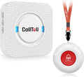 CallToU Caregiver Pager Wireless Call Button Nurse Alert System 500+ Feet for Home/Elderly/Patient/Disabled 1 Plugin Receiver 1 Waterproof Transmitter