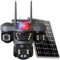 4K Solar Security Camera, 3 Cameras Security Cameras Wireless Outdoor, 360° Pan & Tilt Surveillance, Have Alarm Detection, Smart Monitor＆Night Vision, Two Way Intercom Outdoor Function 2.4GHz Wi-Fi