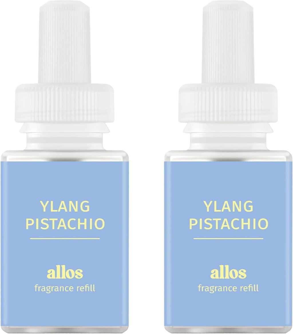 Pura and Allos - Fragrance Refill for Smart Home Air Diffusers - Aromatherapy Scents for Home - up to 120-Hours of Premium Fragrance per Vial - 2 Pack - Ylang Pistachio (Calm)