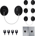 4 Pack Refrigerator Lock Combination, No-Drill Fridge Lock with Password Refrigerator Door Locking Safety Freezer Door (Black)