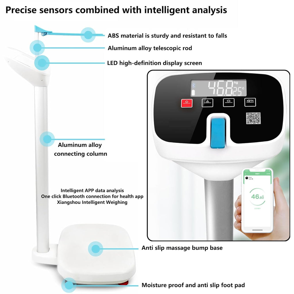 Assist The Elderly in Measuring Weight gain While Standing, with an Electronic Scale with armrests, Suitable for use in clinics, Hospitals, Schools, Nursing Homes (Coconut Meat White)