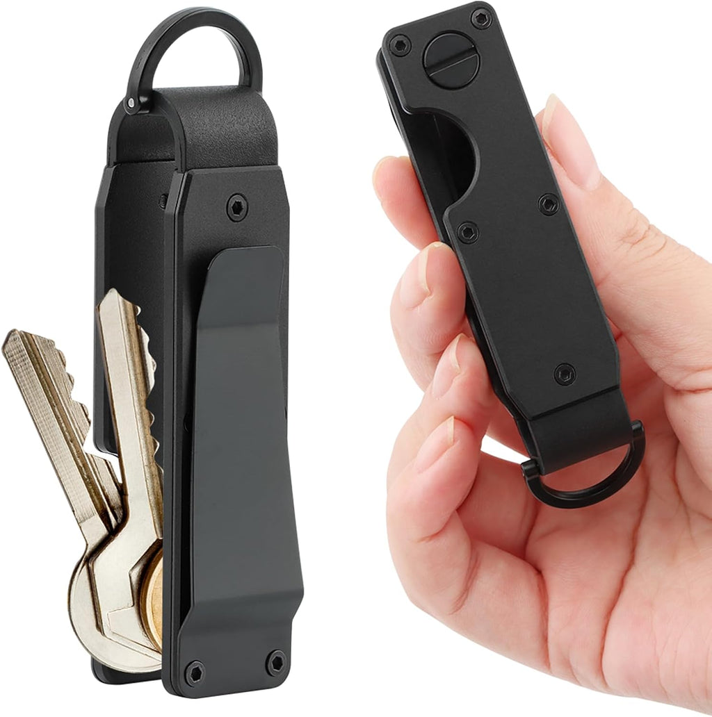 Key Organizer With Key Handle,Compact Met-allic Key Holder,Met-allic Key Organizer,Smart Keychain Secures 1-5 Keys