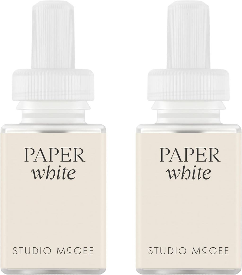 Pura x Studio McGee Home Scent Refill - Smart Air Diffuser - Up to 120-Hours of Luxury Fragrance per Refill - Home Essential - Clean & Safe Diffuser Fragrance - 2 Pack, Paper White