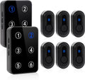 Wireless Caregiver Pager Call Button Nurse Call System 500Ft Range with LED Number Display for Elderly/Patient/Disabled at Home/Hospital/Clinic(6 Waterproof Call Button & 2 Receiver)