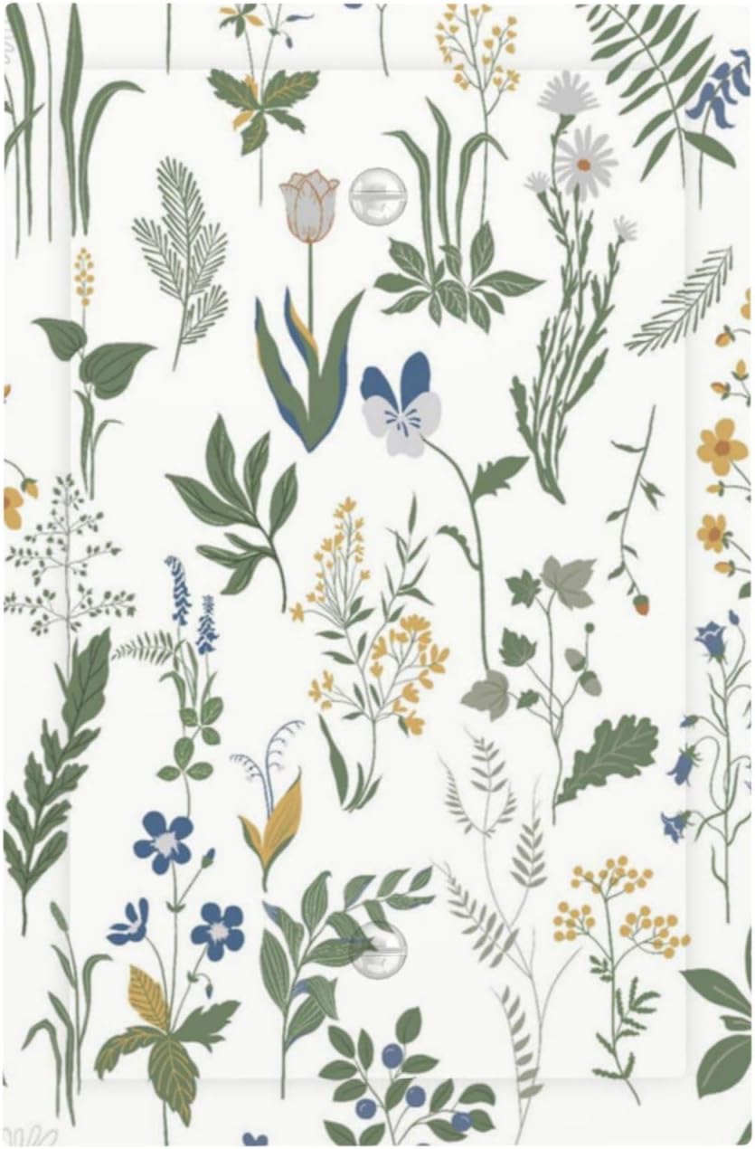Light Switch Cover Plate Floral Green Leaf Plant Flowes 1 Gang No Device Blank Electrical Wall Plates Faceplate Decorative Switch Plate For Bed Room Farmhouse Decor