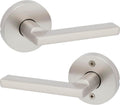 Kwikset Halifax Interior Passage Door Knob, Round Handle for Closet and Hallway Doors, Non-Locking Doorknob in Satin Nickel, with Microban Protection