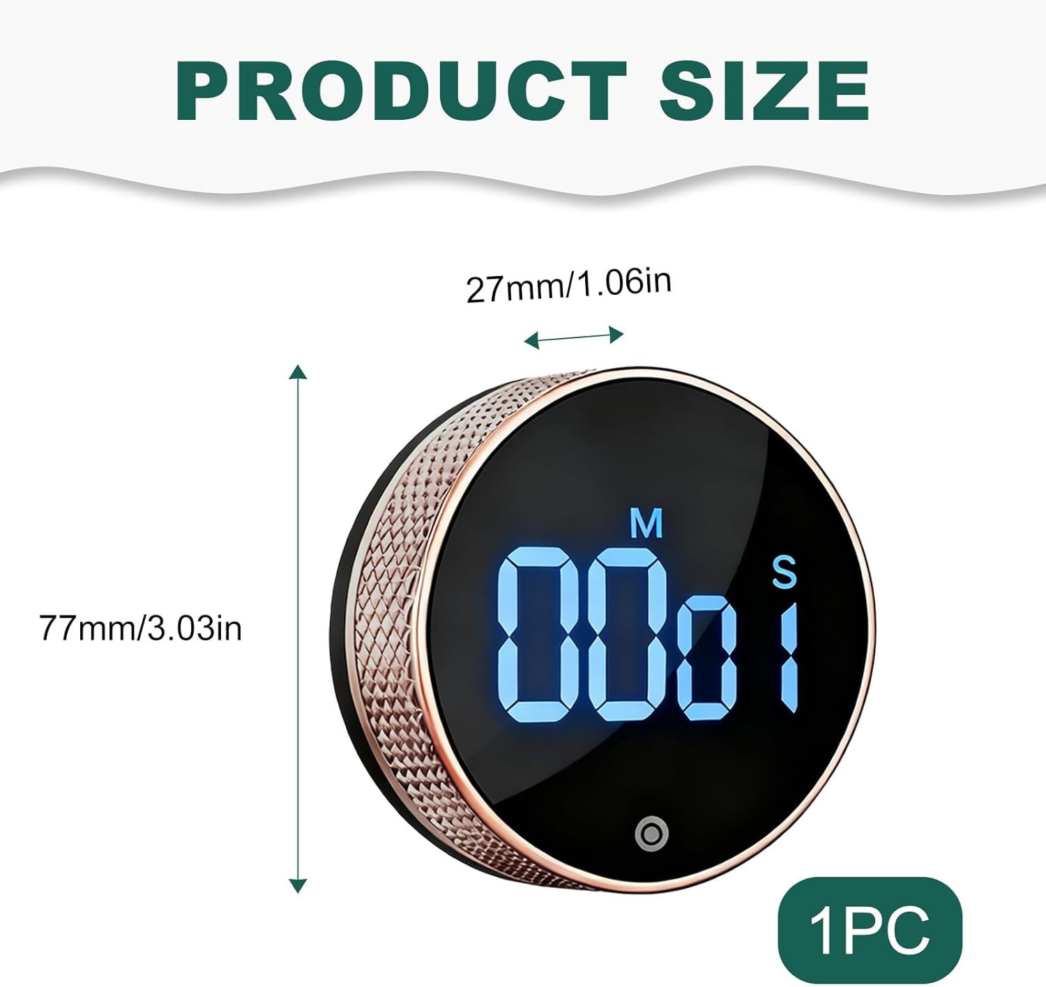 Digital Kitchen Timer, Magnetic Countdown Countup Visual Pomodoro Timer with Large LED Display, Cube Clock for Classroom Cooking Fitness Baking Studying Teaching, Easy for Kids and Seniors