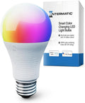 Intermatic ABRA A19 Wi-Fi Smart Bulb, 800 Lumens - Voice Controlled RGB LED, Compatible with Alexa & Google Home - Timers & Schedules, 2.4 GHz Wi-Fi Only, No Hub Required (1 Pack)