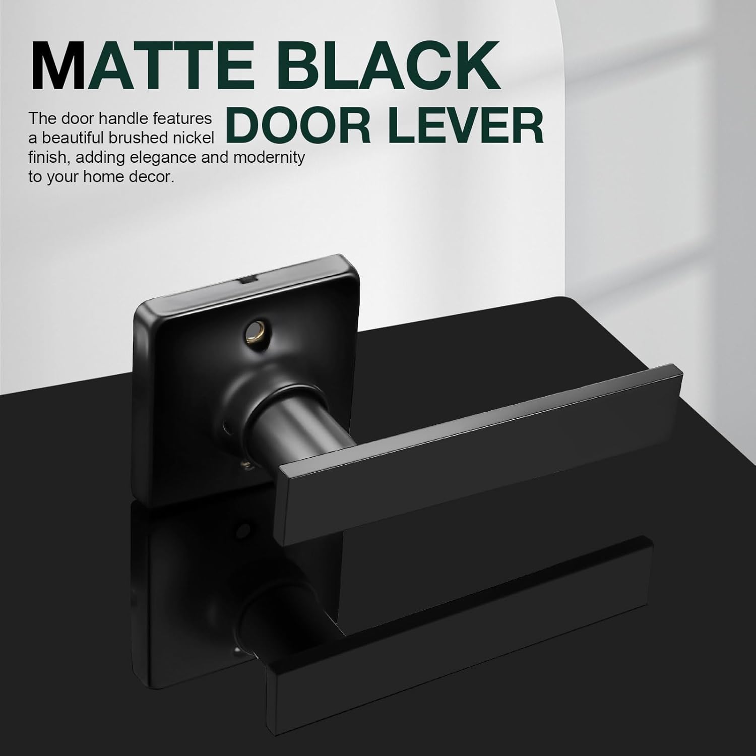 GOBEKOR 4 Pack Single Dummy Door Levers Matte Black Handles for Closet Half Dummy Levers Square Door Handle Pulls