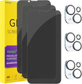 PEHAEL 3+3Pack for iPhone 13 Mini Privacy Screen Protector with Camera Lens Protector Full Coverage Anti-Spy Tempered Glass Film 9H Hardness Easy Installation Bubble Free [5.4 inch]