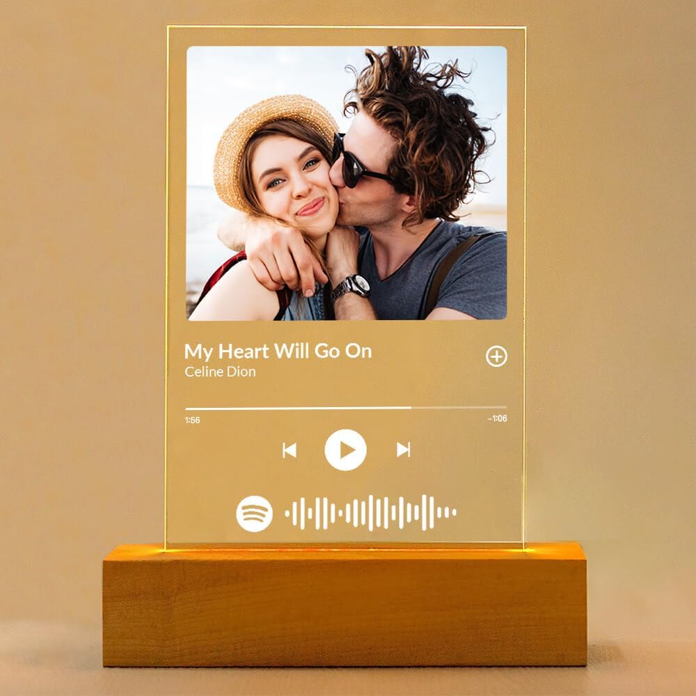 Custom Spotify Picture Frame, Customized Music Picture Frames, Personalized Photo Frames, Personalized Anniversary Valentines Day Gifts for Women Men Her Him Couple