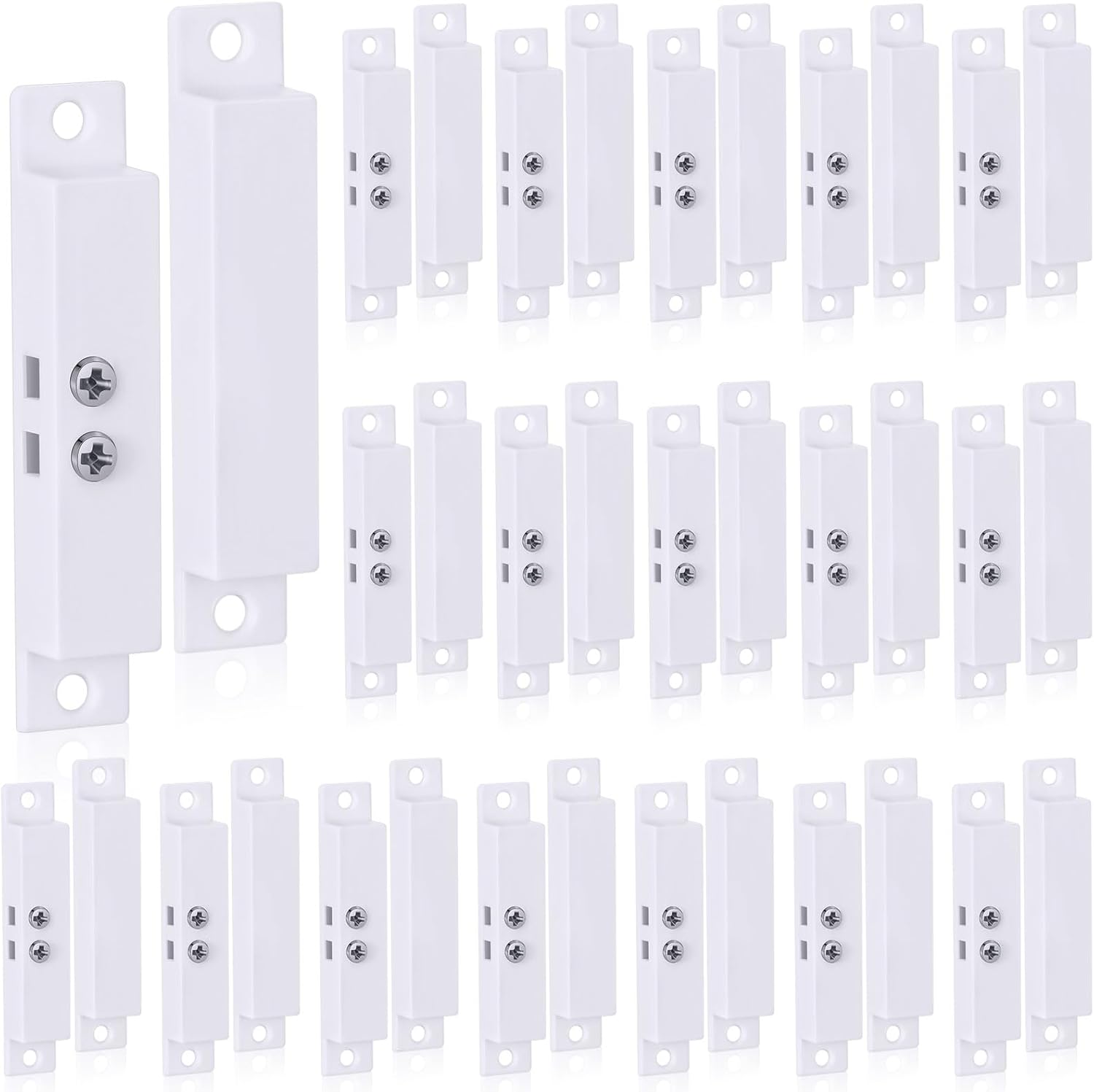 20 Sets NC Wired Surface Mounted Alarm Magnetic Door Contact Sensor Door Window Reed Switch Sensor with Double Side Tape for Security