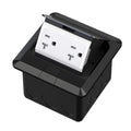 KYHSHJ Pop Up Floor Electrical Outlet Box Kit，20 Amp Stainless Steel TR Tamper-Resistant Duplex Receptacle Outlet， Corrosive Resistant Hardware，ETL Listed, Black