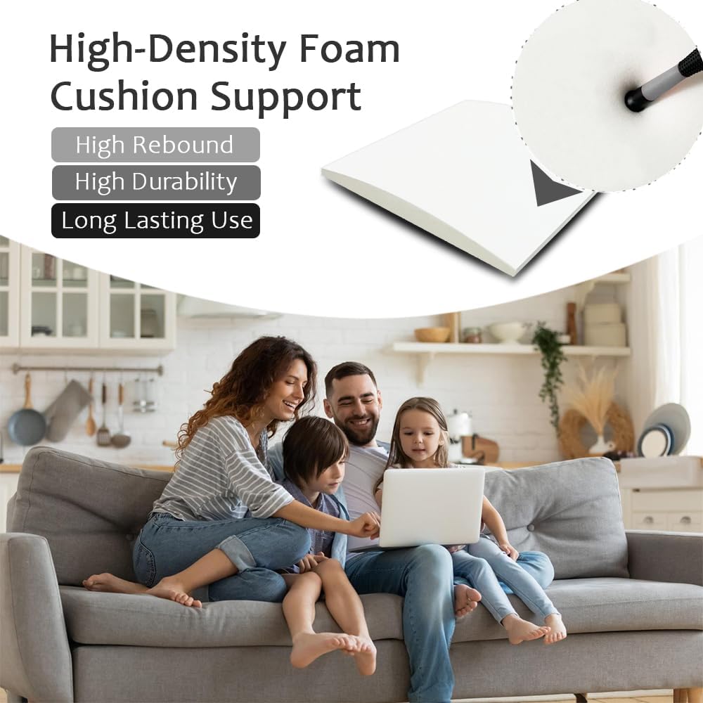 Couch Cushion Supports for Sagging Seat 22'' x 22'' High Density 40D Curved Foam Sofa Cushion Support Under The Saggy Pads Firmer Foam Lifters for Saggy Couch Set of 3 (White, 22''*22'')