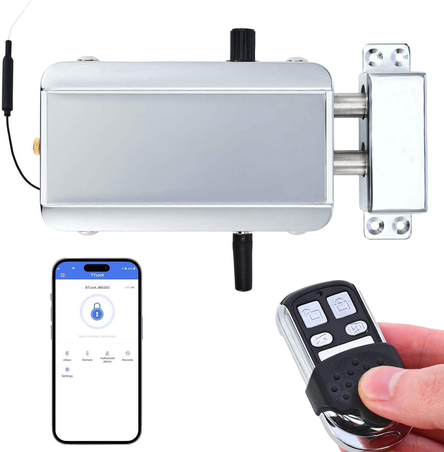 Electronic Deadbolt Anti-Theft Smart Hidden Door Lock with Remote Control and Smartphone App Access