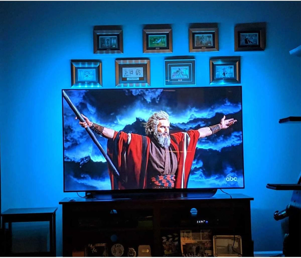 LED Strip Lights for 85-95 inches TV-USB Powered TV Backlight Lights Kit with RF Remote Cover All 4/4 Sides Behind TV Lights Movies Game Decor Mood Lighting