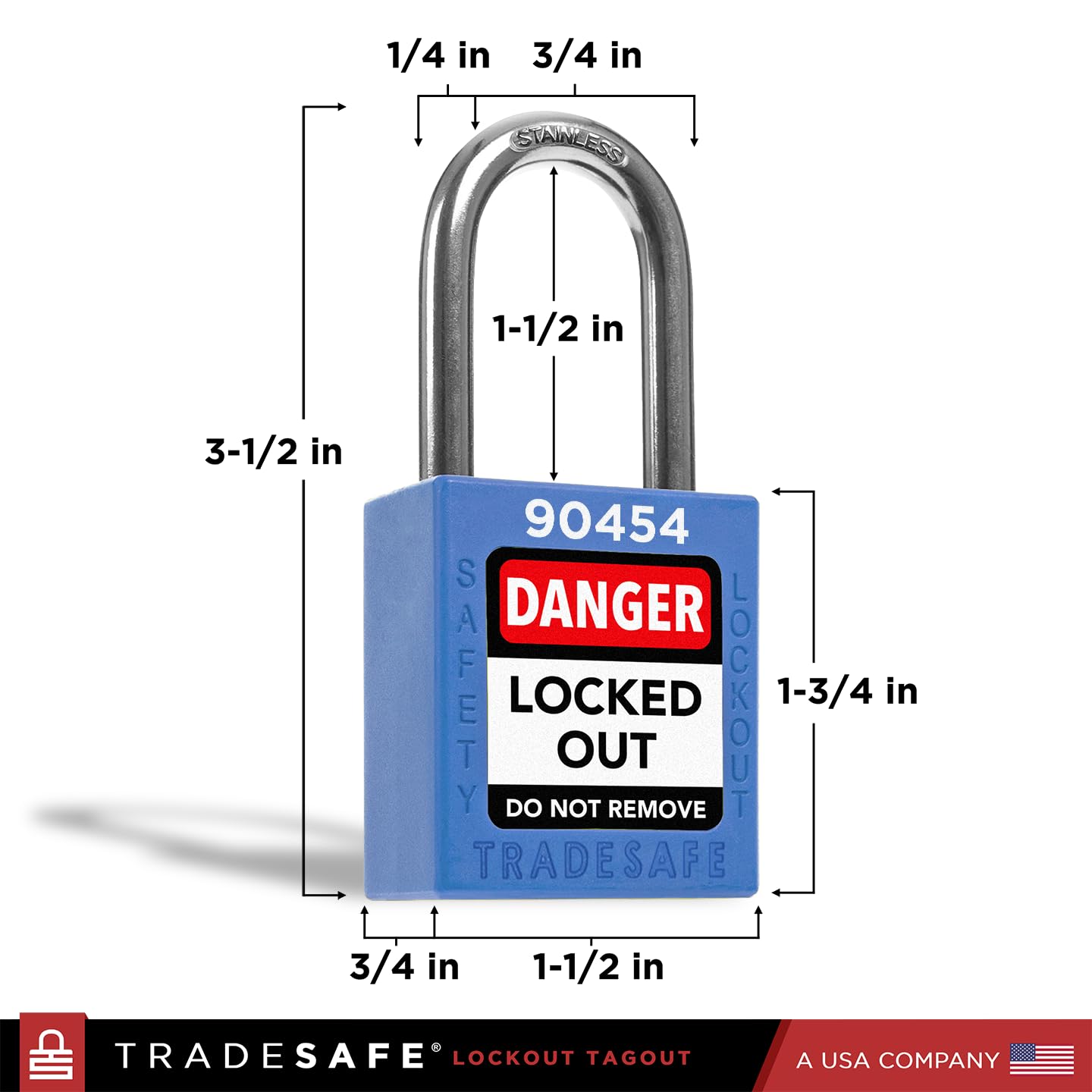 TRADESAFE Lockout Tagout Locks Set - 10 Blue Loto Locks, Lockout Locks Keyed Different, 2 Keys Per Lock, OSHA Compliant Lock Out Tag Out Padlocks, Safety Padlocks for Electrical Lockout Tag Out Kits