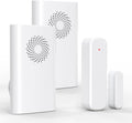 Wireless Door Chime for Business Entering, Door Open Alarm for Kid/Toddler Home Safety (500ft Range 51 Ringer) Door Dinger Buzzer Alert, 2 Receivers +1 Sensor