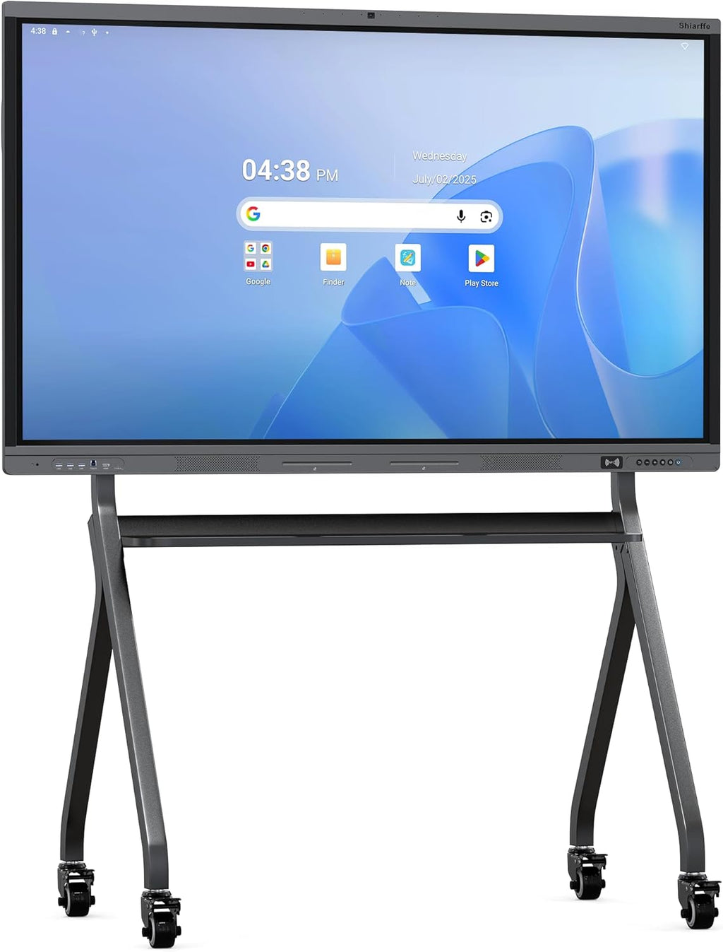 Shiarffe X5 Smart Board with Stand 4K Interactive Whiteboard EDLA-Certified All-in-One Touchscreen Digital Display Built-in 48MP Camera Mics and Speaker for Classrom Hybrid Work
