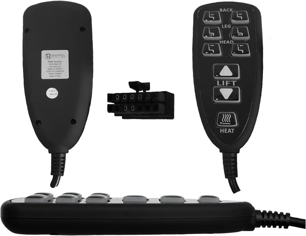 Recliner Remote Replacement Lift Chair for Raffel Systems HC HR3B 01 Hand Control with 9 Buttons and Junction Box Combo Replacement