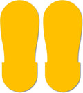 Mighty Line Big Footprints Floor Marking Tape for Safety, Caution, Warning, Heavy-Duty, Peel and Stick, Adhesive, Industrial Quality, 12" Long x 5" Wide, Yellow, Pack of 50